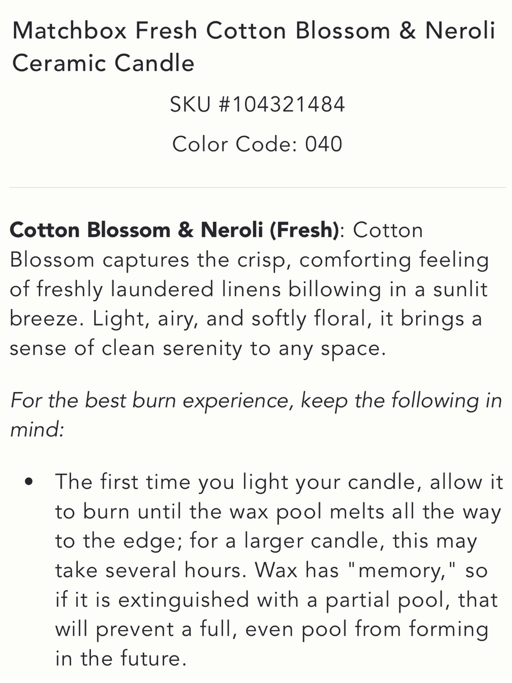Matchbox Fresh Cotton Blossom & Neroli Ceramic Candle from Anthropologie - Picture 13 of 15